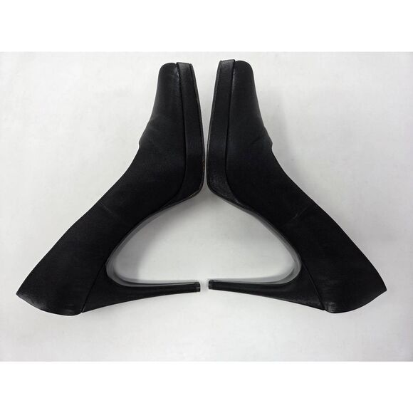 CASADEI ITALY BLACK SATIN SHIMMER PUMPS PLATFORM 4" HEELS WOMENS SIZE 8.5 M - Picture 7 of 10